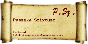 Passeka Szixtusz névjegykártya